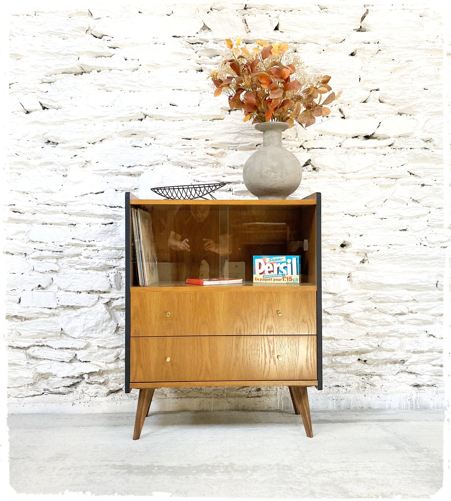 Rangement Meuble Hi-fi Vintage Pieds Compas