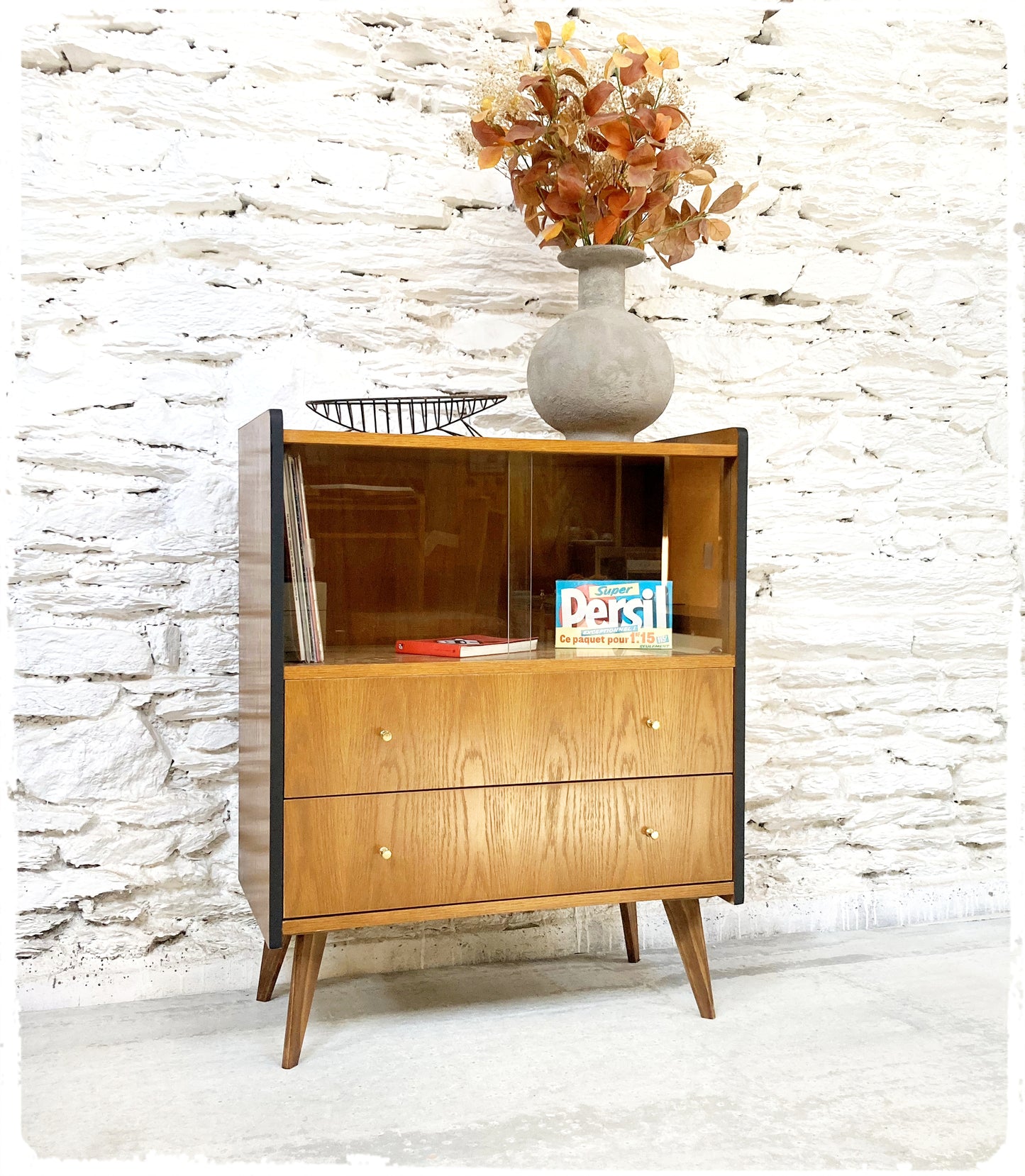 Rangement Meuble Hi-fi Vintage Pieds Compas