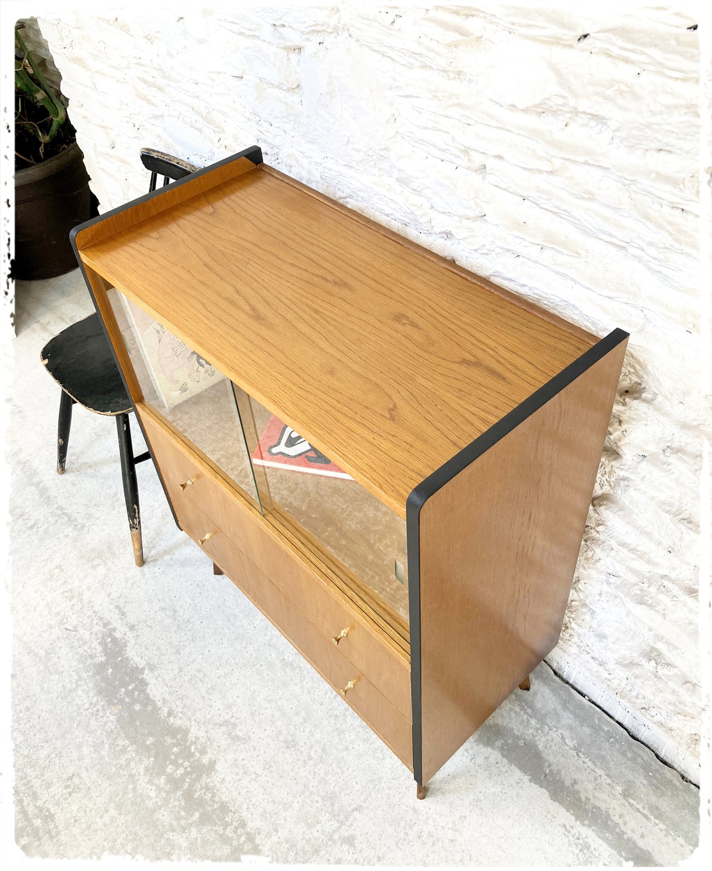 Rangement Meuble Hi-fi Vintage Pieds Compas