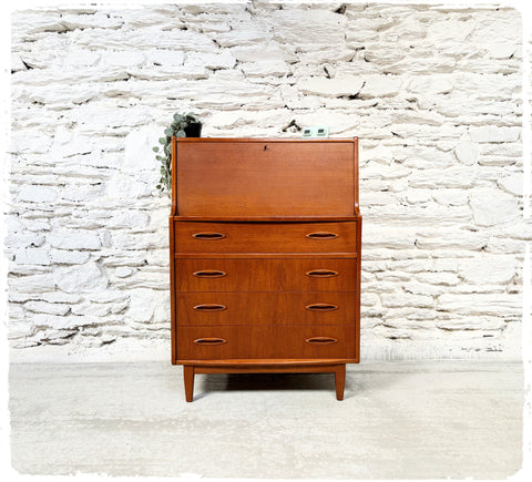 Secrétaire Rangement Vintage Jentique en Teck