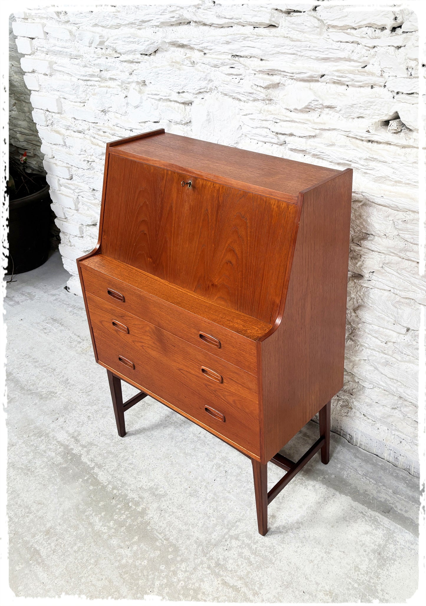 Secrétaire Scandinave Vintage en Teck