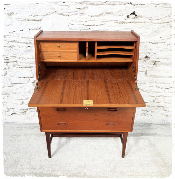 Secrétaire Scandinave Vintage en Teck