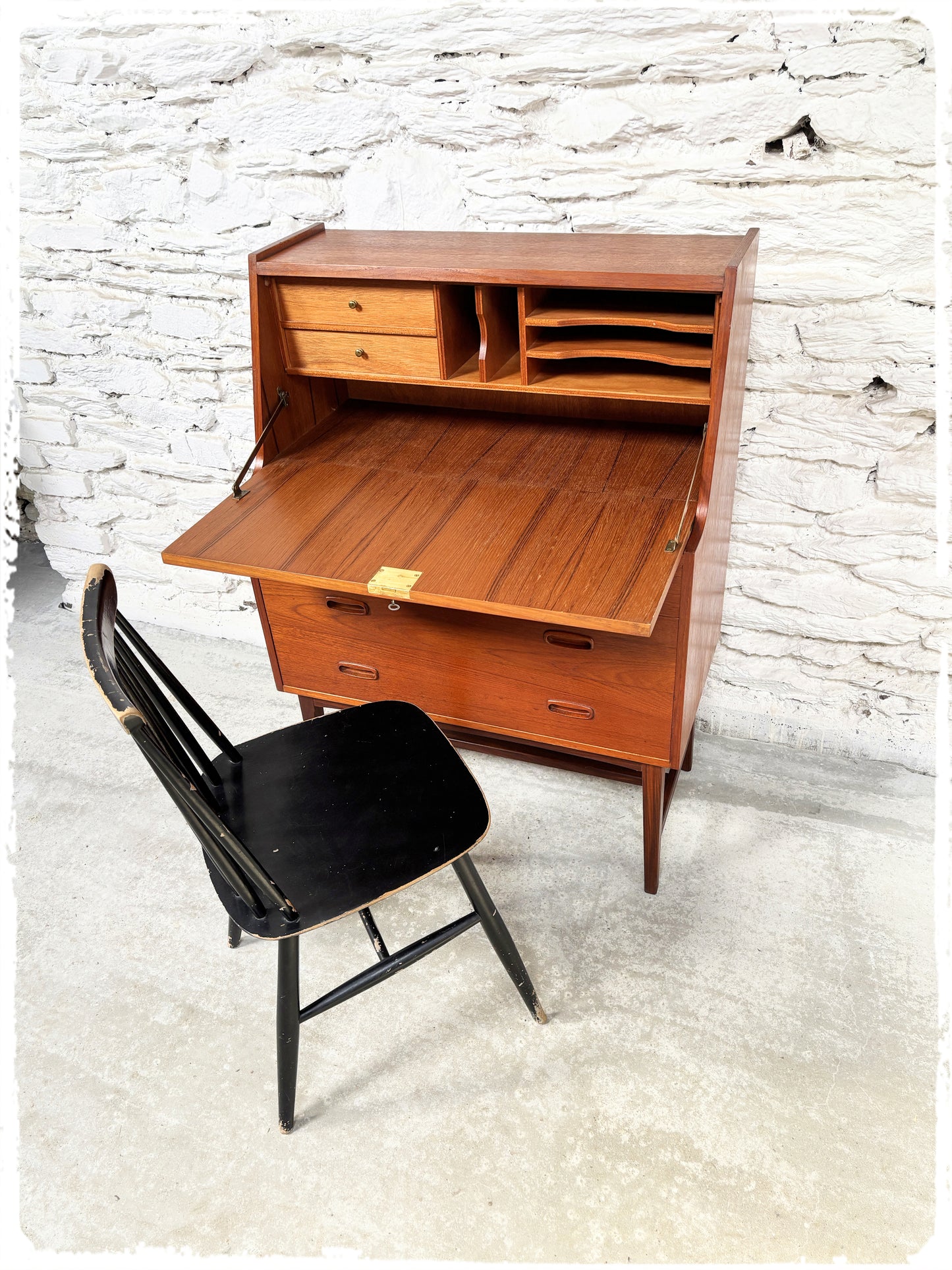 Secrétaire Scandinave Vintage en Teck