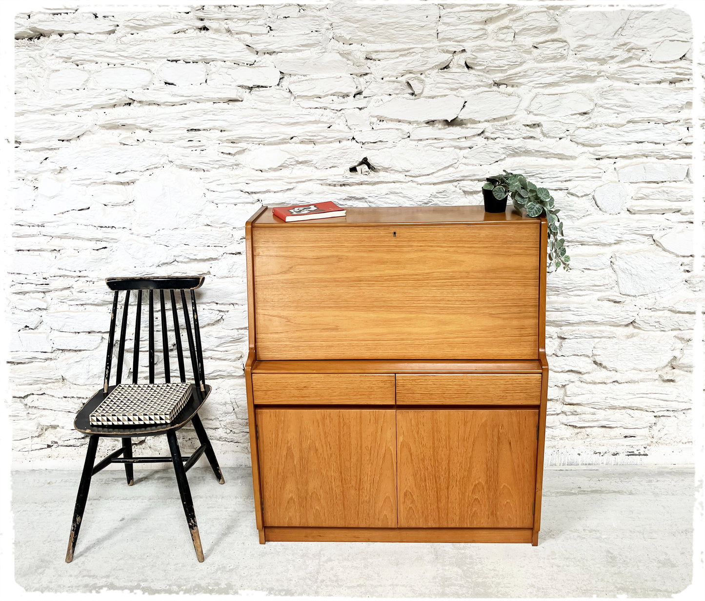 Secrétaire Vintage en Teck Doré