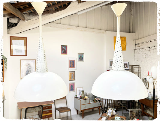 Paire de Suspensions Vintage Holphane Années 50