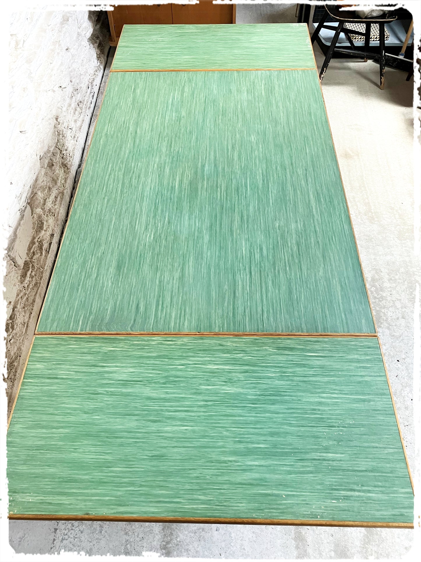 Table à Manger Vintage Extensible Mado Verte en Chêne