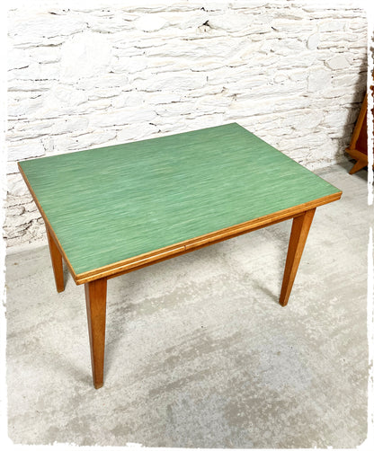Table à Manger Vintage Extensible Mado Verte en Chêne
