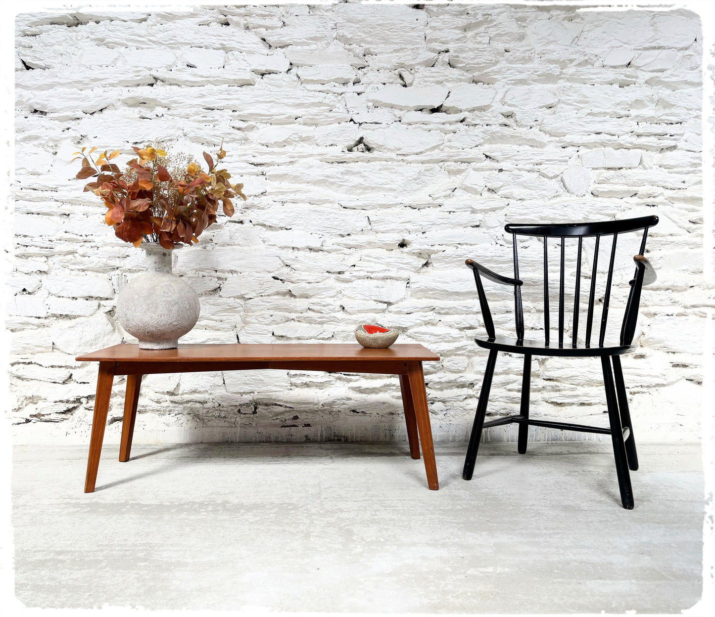 Table Basse Vintage Chêne Pieds Compas