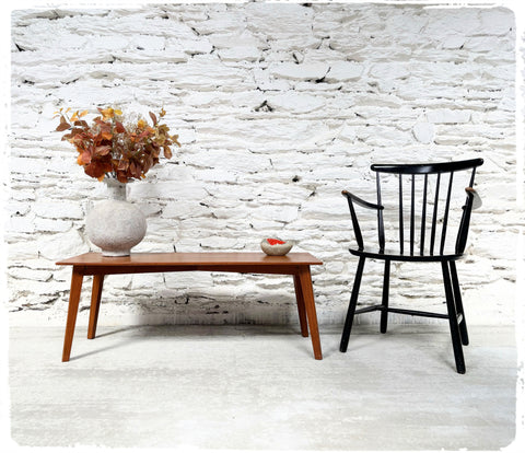 Table Basse Vintage Chêne Pieds Compas