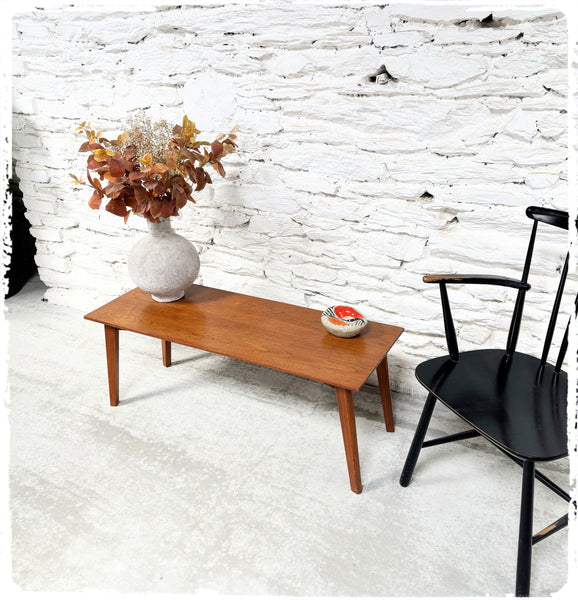 Table Basse Vintage Chêne Pieds Compas