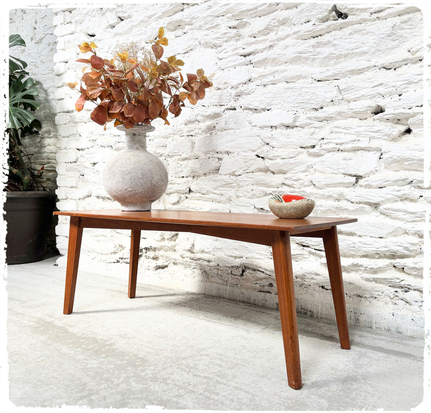 Table Basse Vintage Chêne Pieds Compas