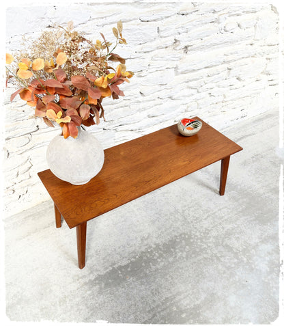 Table Basse Vintage Chêne Pieds Compas