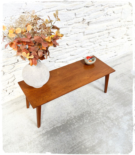 Table Basse Vintage Chêne Pieds Compas