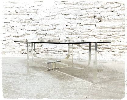 Table Basse Vintage en Lucite et Verre Fumé par Michel Dumas 1970