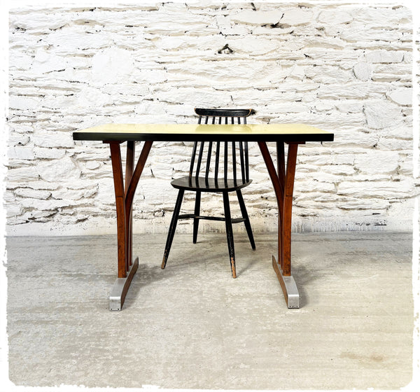 Table Bistrot Vintage Années 50 Formica Jaune
