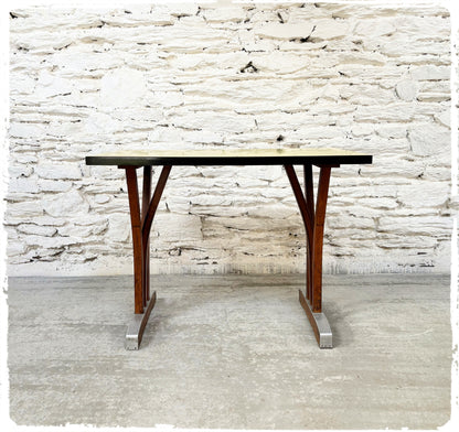 Table Bistrot Vintage Années 50 Formica Jaune