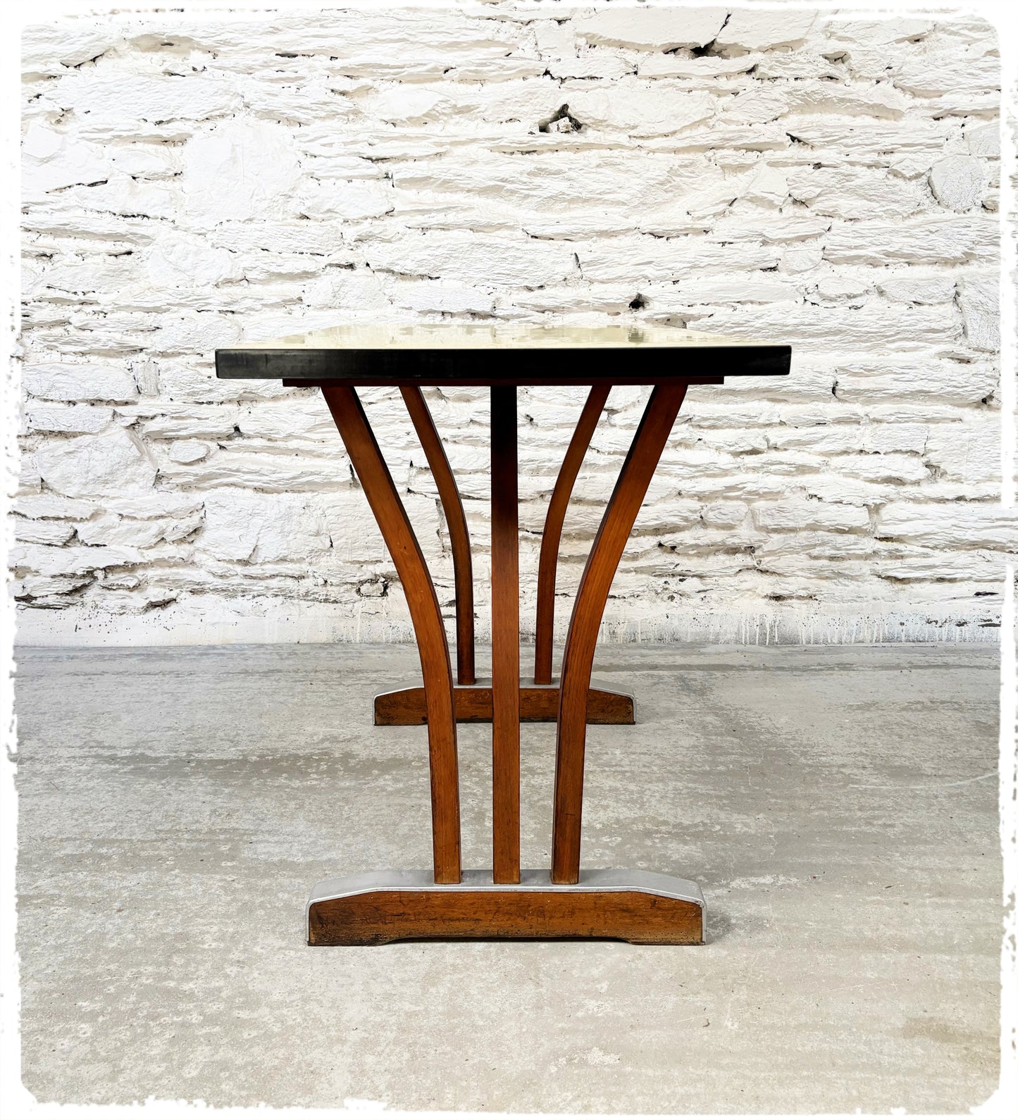 Table Bistrot Vintage Années 50 Formica Jaune