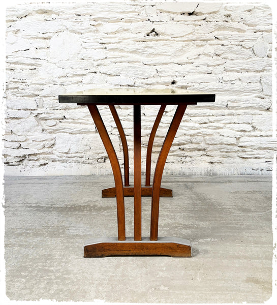 Table Bistrot Vintage Années 50 Formica Jaune