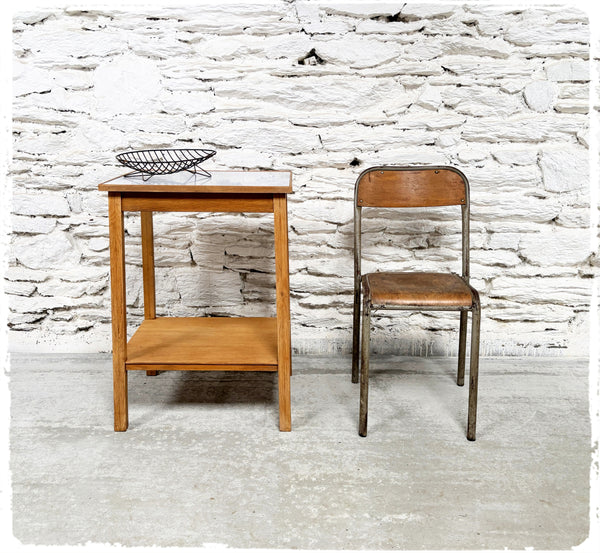 Table d'Appoint Vintage en Bois et Formica