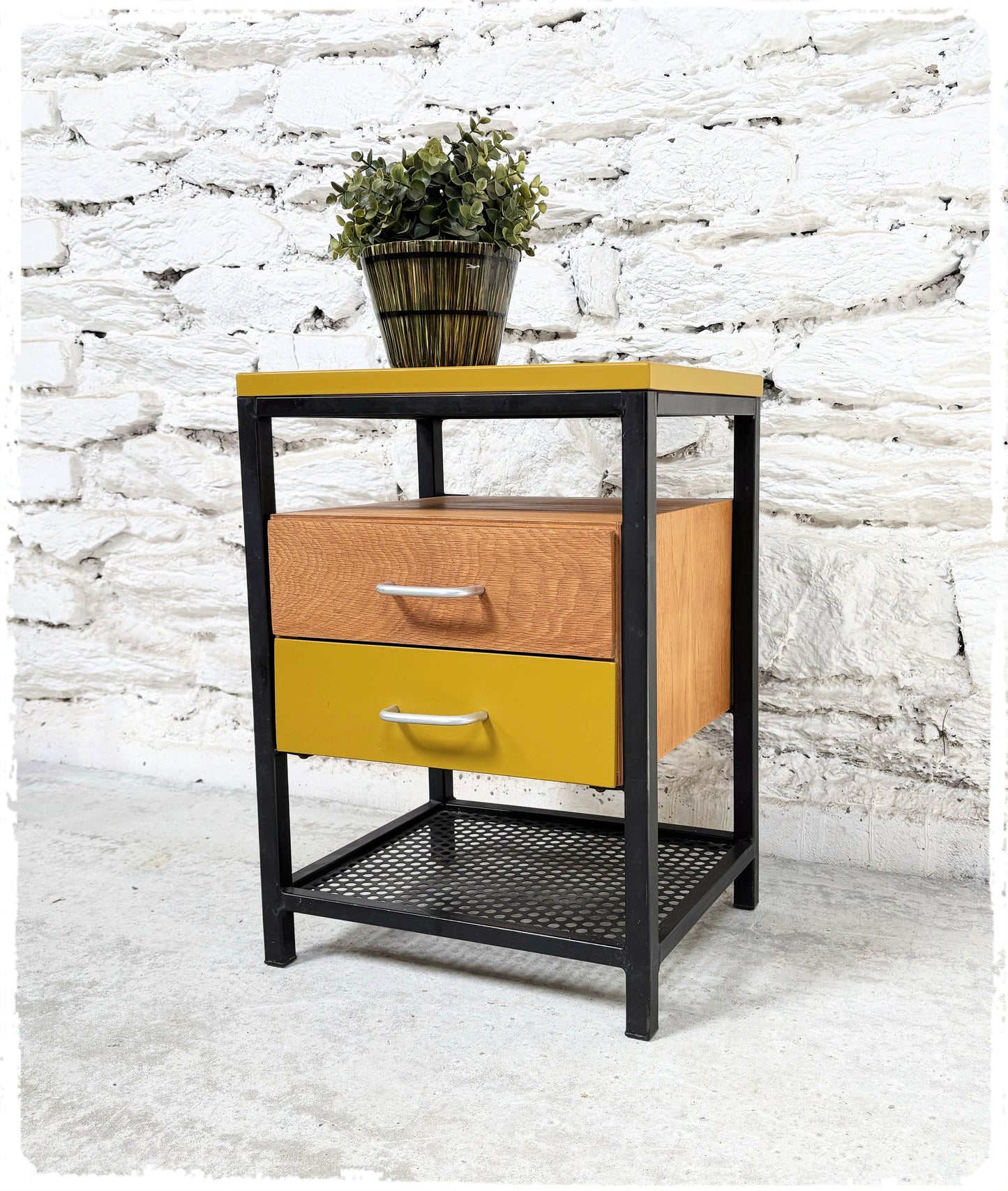Table de Chevet Meuble d'Appoint Vintage Moderniste Revisité