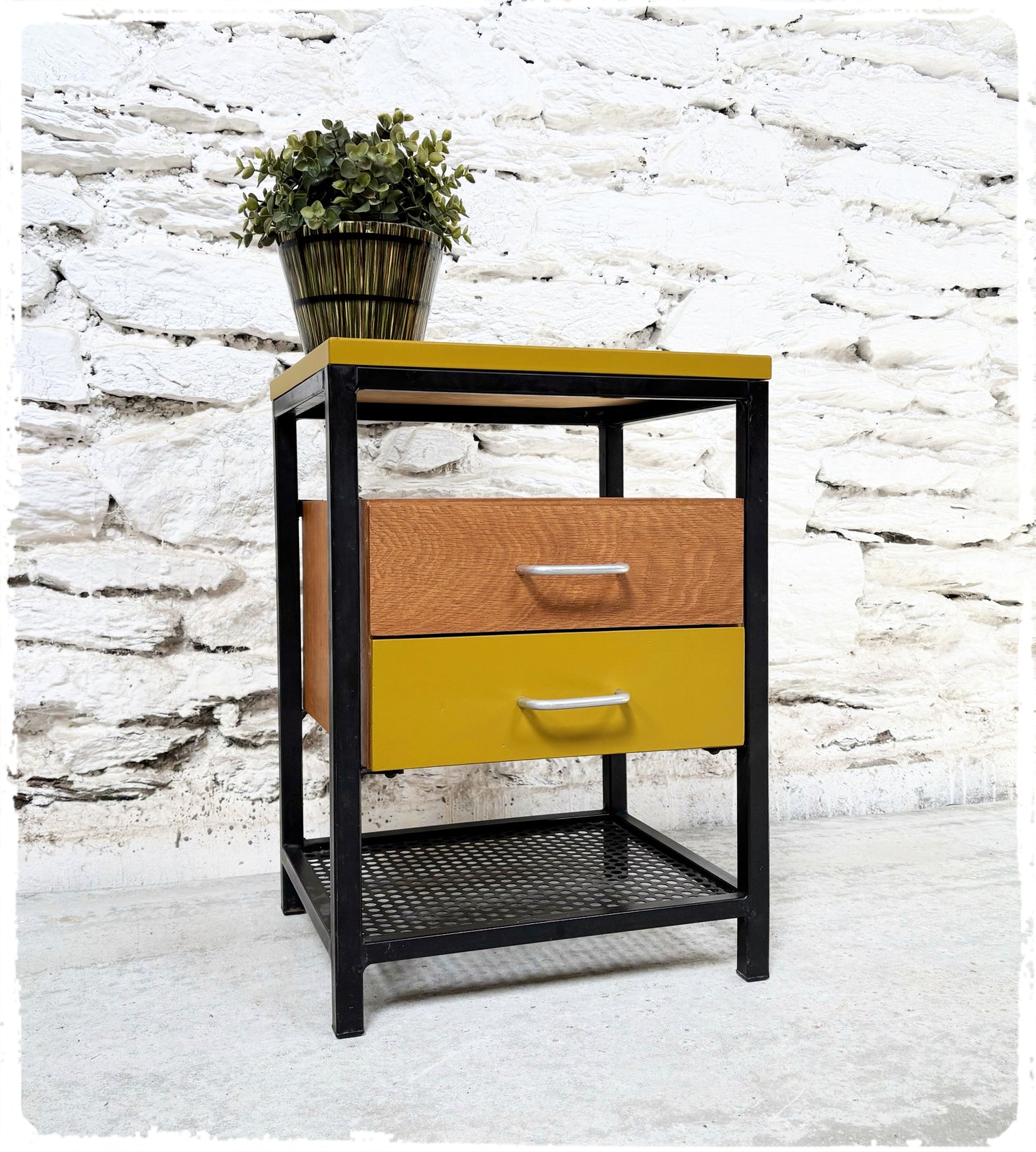 Table de Chevet Meuble d'Appoint Vintage Moderniste Revisité