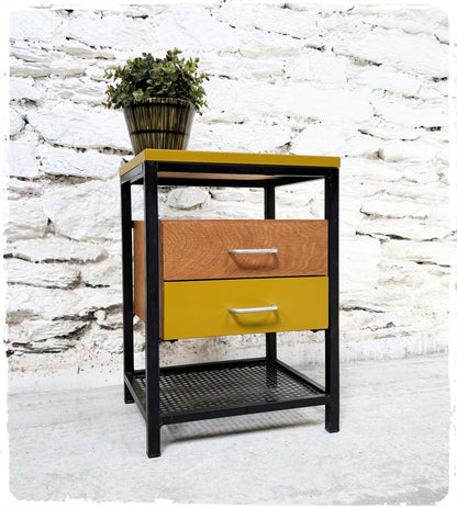 Table de Chevet Meuble d'Appoint Vintage Moderniste Revisité