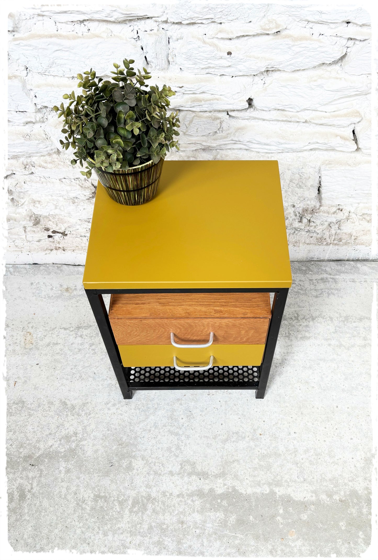 Table de Chevet Meuble d'Appoint Vintage Moderniste Revisité