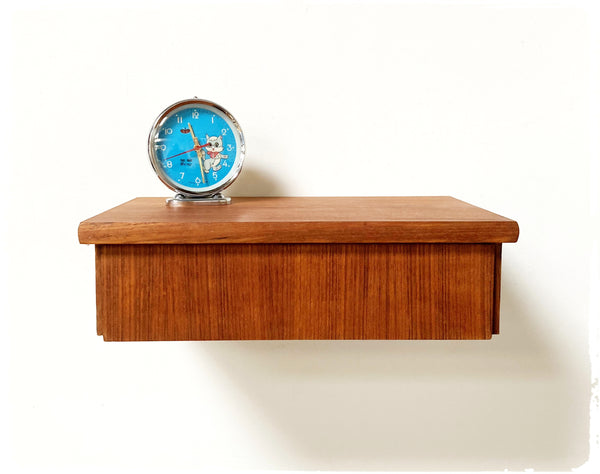 Table de Chevet Murale Vintage Style Scandinave en Teck