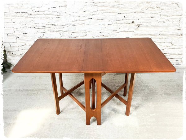 Table Pliante à Rabats Vintage Scandinave en Teck