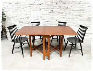 Table Pliante à Rabats Vintage Style Scandinave en Teck Années 60