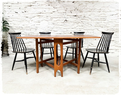 Table Pliante à Rabats Vintage Style Scandinave en Teck Années 60