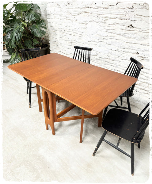 Table Pliante à Rabats Vintage Style Scandinave en Teck Années 60