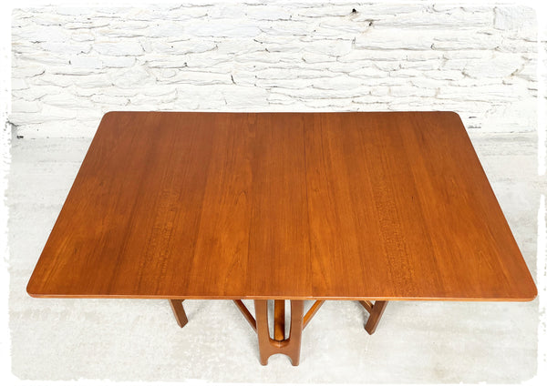 Table Pliante à Rabats Vintage Style Scandinave en Teck Années 60