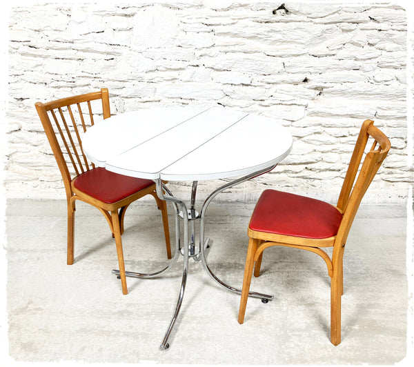 Table Pliante Gain de Place Vintage Formica Blanc