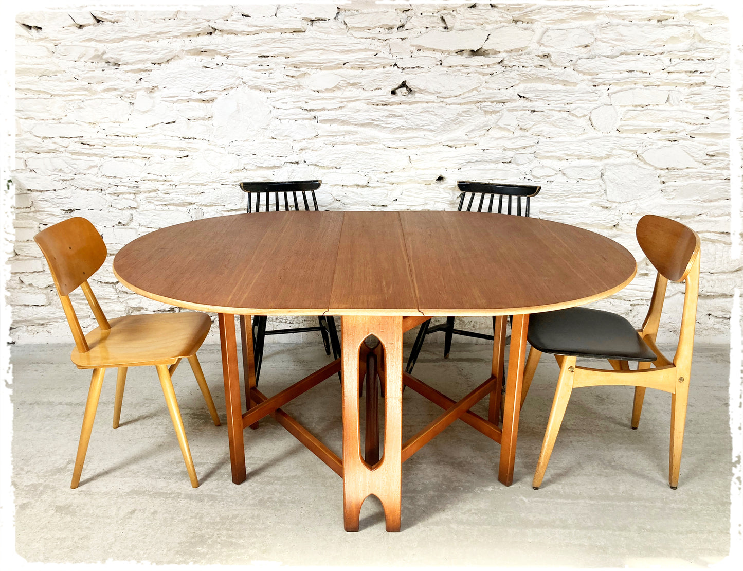 Table Pliante à Rabats Vintage Scandinave en Teck