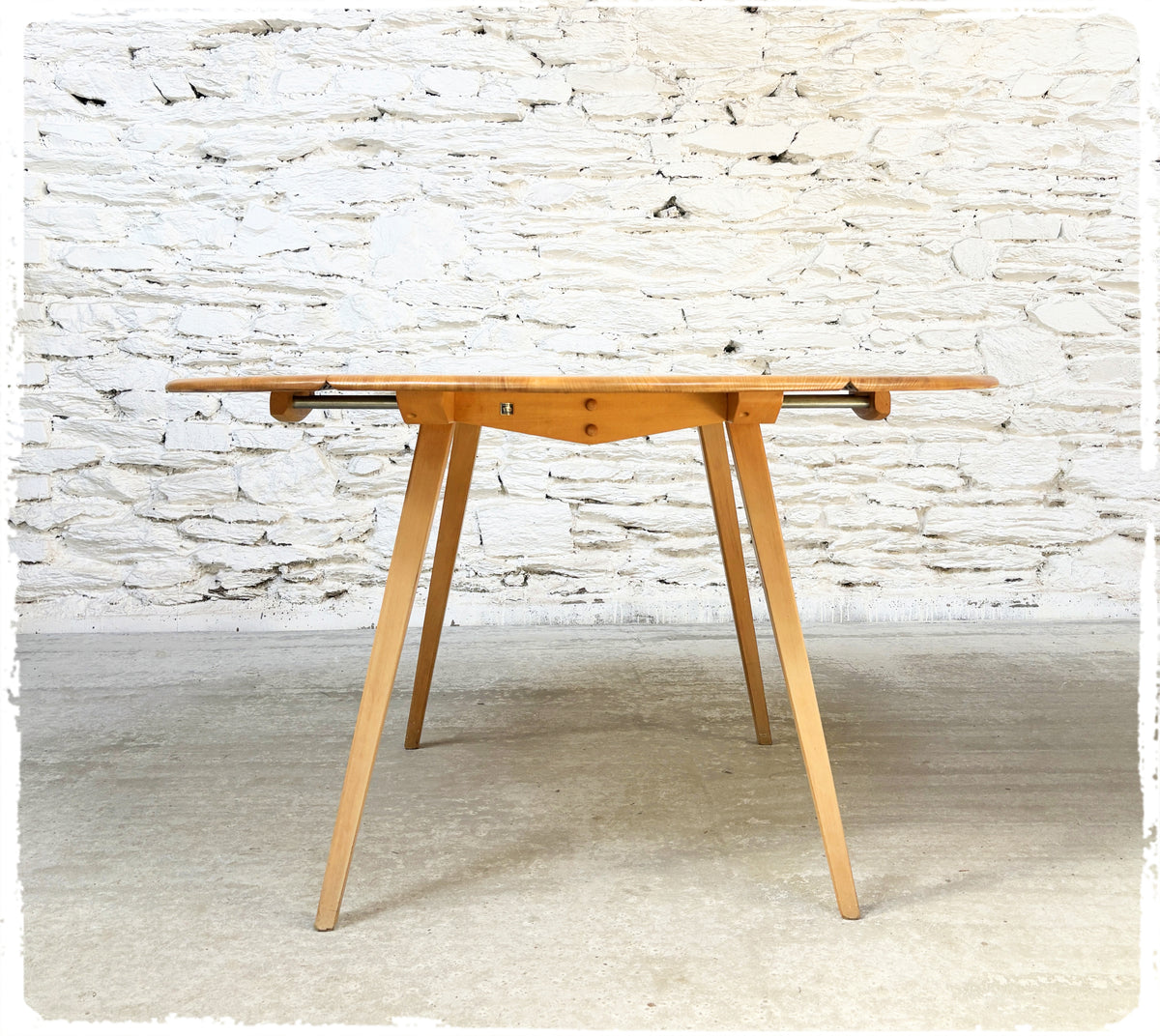 Table Pliante à Rabats Vintage Ercol en Orme Pieds Compas