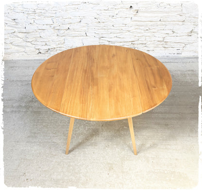 Table Pliante à Rabats Vintage Ercol en Orme Pieds Compas