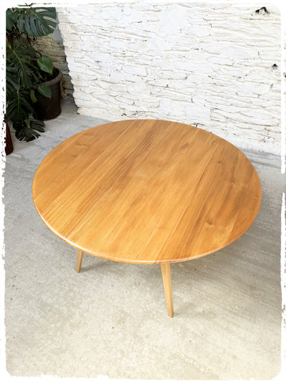 Table Pliante à Rabats Vintage Ercol en Orme Pieds Compas