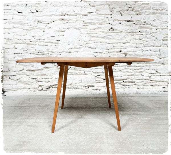 Table Pliante à Rabats Vintage Ercol Pieds Compas en Orme