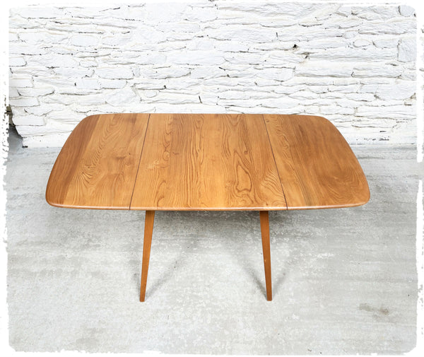 Table Pliante à Rabats Vintage Ercol Pieds Compas en Orme