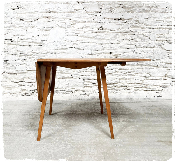Table Pliante à Rabats Vintage Ercol Pieds Compas en Orme