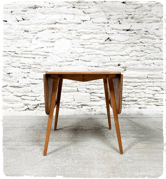 Table Pliante à Rabats Vintage Ercol Pieds Compas en Orme