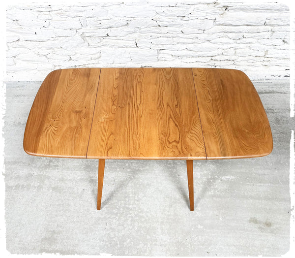 Table Pliante à Rabats Vintage Ercol Pieds Compas en Orme