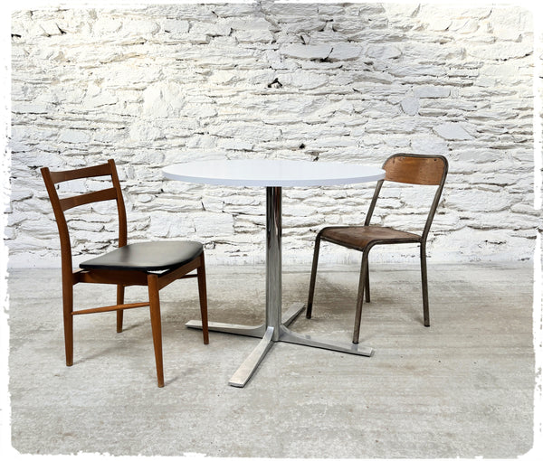 Table Ronde Vintage Années 70 Pied Croix