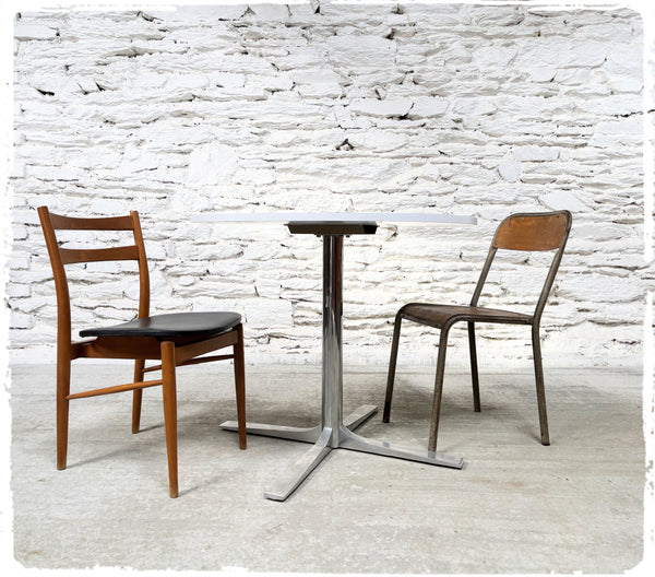 Table Ronde Vintage Années 70 Pied Croix