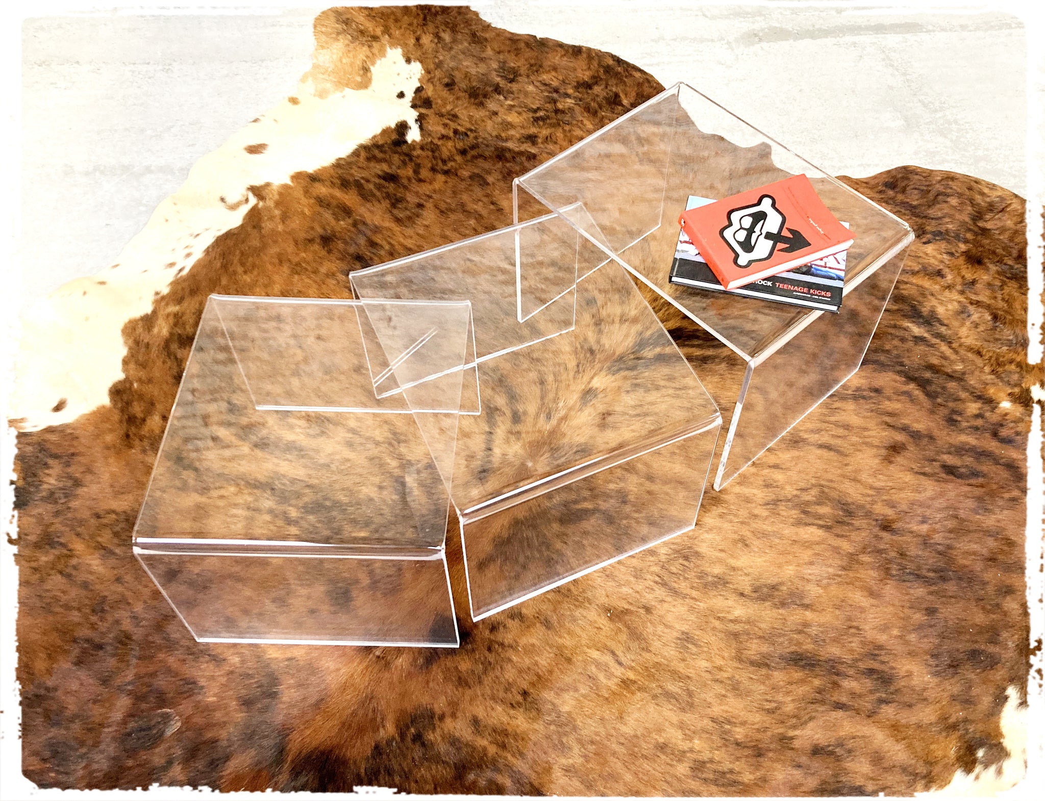 Trio de Tables Basses Gigognes Vintage Années 70 en Plexiglas