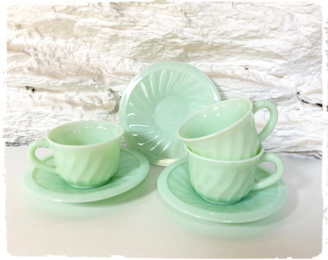 Tasses à Café Années 50 Vert Pastel Mint