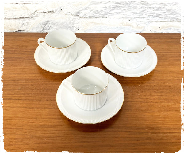 Tasses à Thé Café Vintage Arzberg Porcelaine Blanches et Dorées