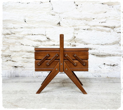 Travailleuse Vintage Chêne et Formica Pieds Compas Manufrance