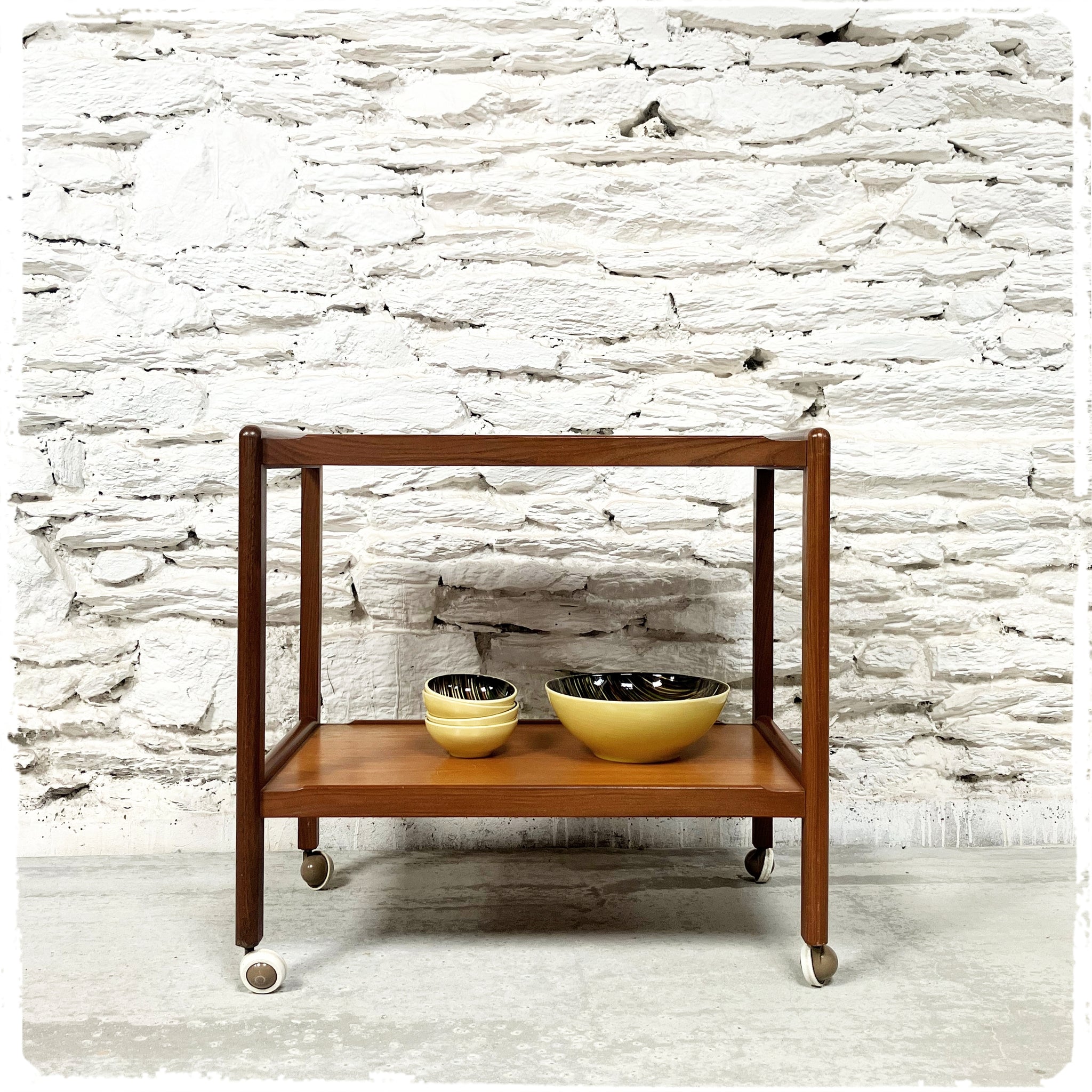 Trolley Desserte Roulante Vintage Scandinave en Teck